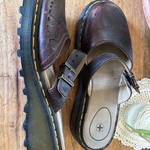 Dr. Martens Y2K Dark Brown Leather Clogs